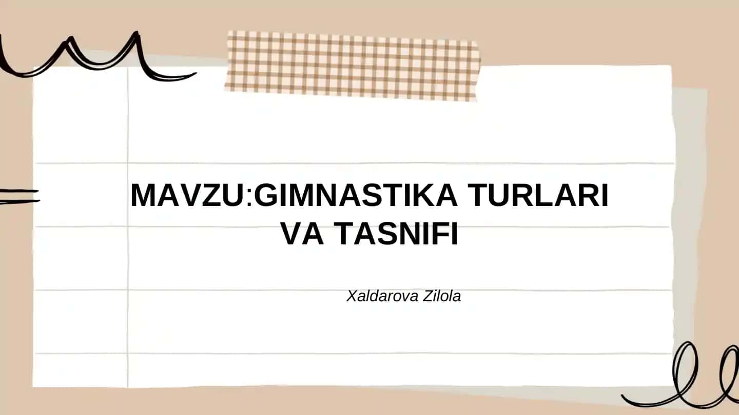 Gimnastika turlari va tasnifi
