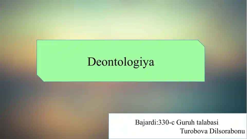 Deontologiya slayd