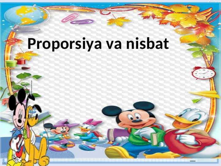 Proporsiya va Nisbat.