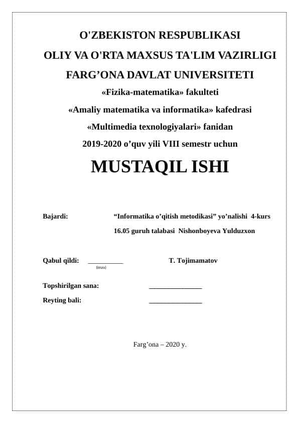 Multimedia dasturlarining amaliy paketlari