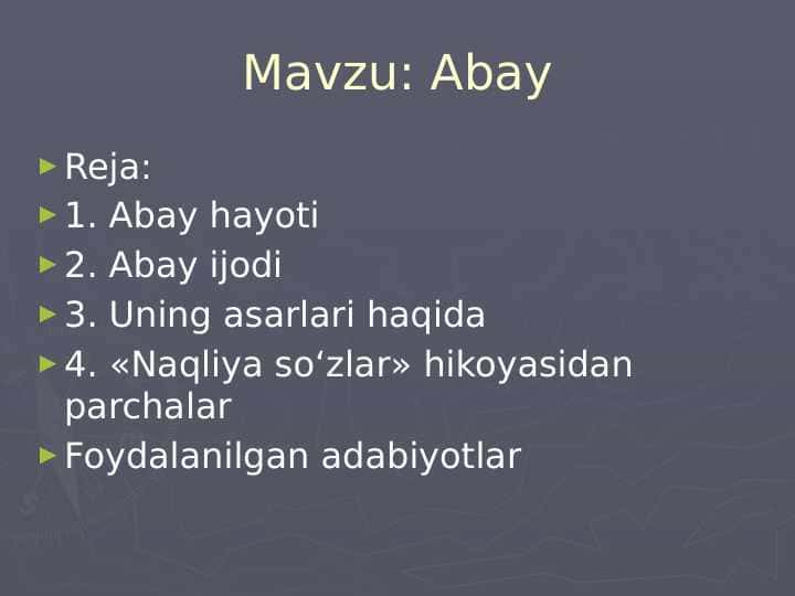 Abayning hayoti va ijodi+