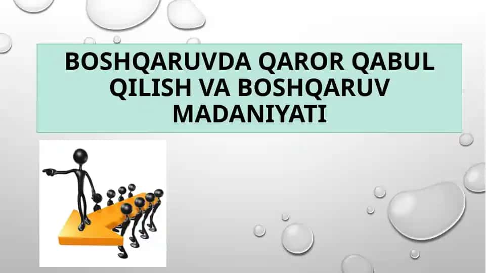 Boshqaruv qarorlarining moxiyati va ularning tasnifi