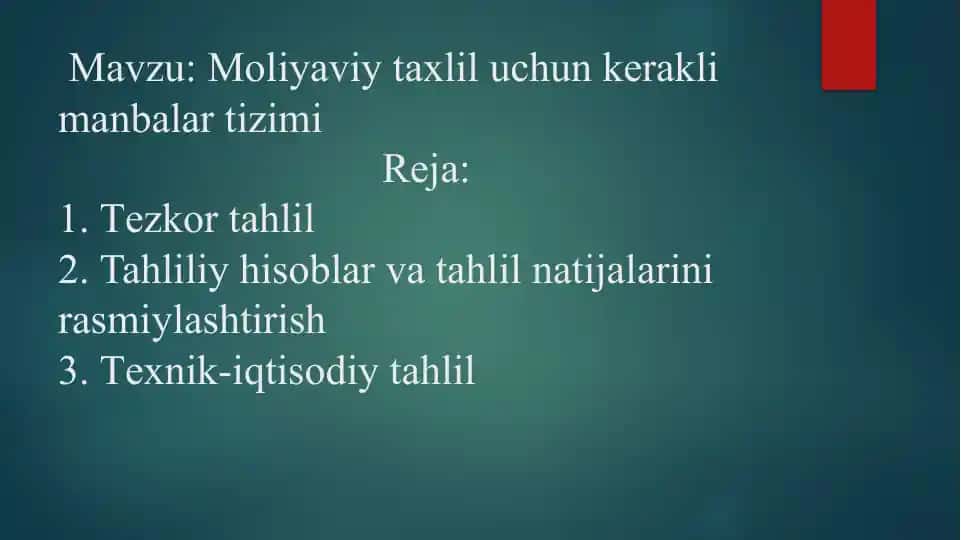 Moliyaviy tahlil