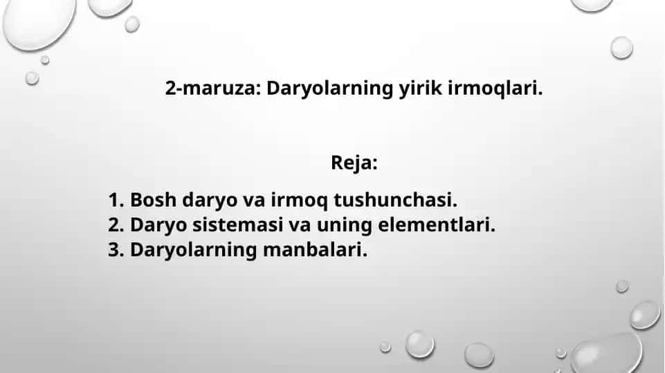 Daryolarning yirik irmoqlari