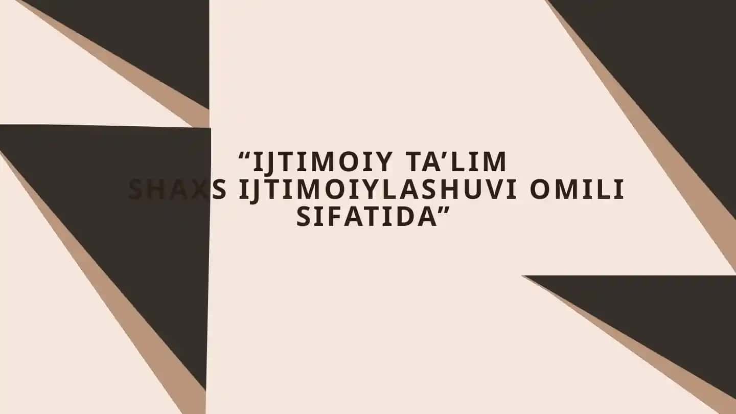 Ijtimoiy Ta'lim
