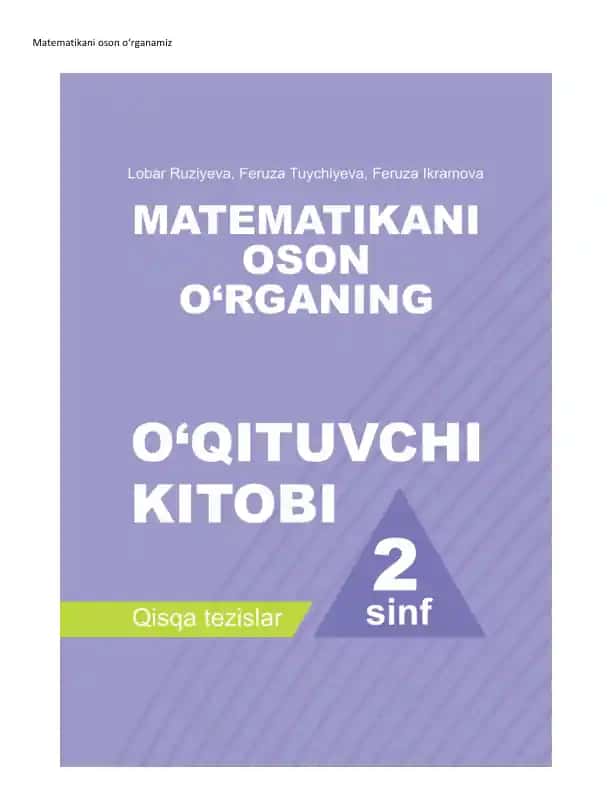 Oson matematikani o'rganamiz
