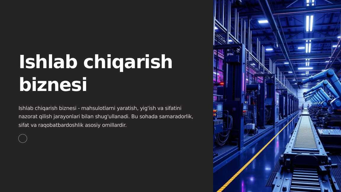 Ishlab chiqarish biznesi
