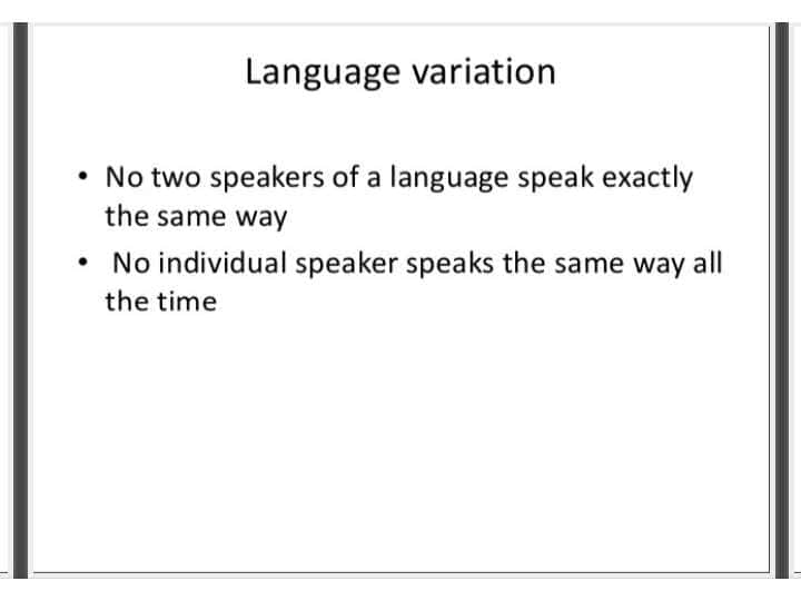 Language variation