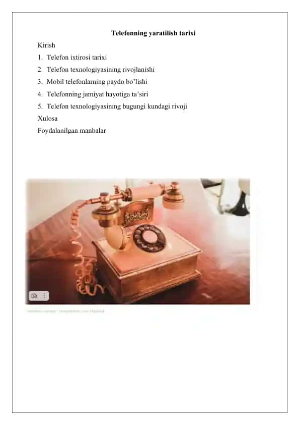 Telefonning yaratilish tarixi