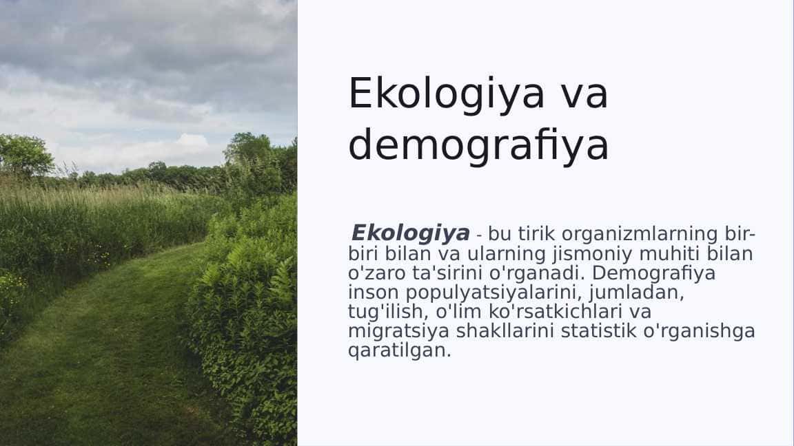 Ekologiya va demografiya