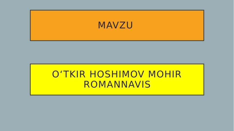 Oʻtkir Xoshimov