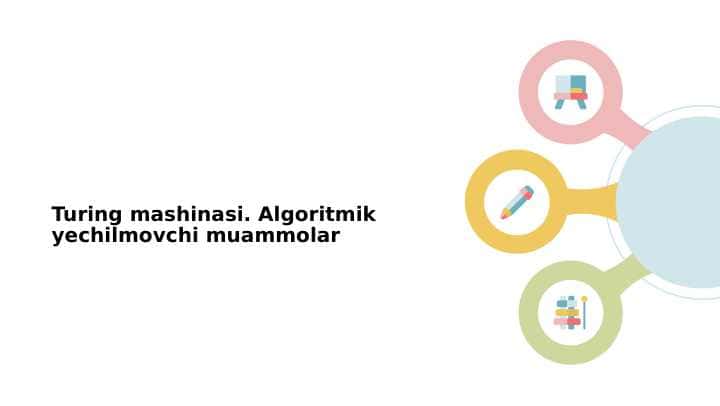 Turing mashinasi. Algoritmik yechilmovchi muammolar