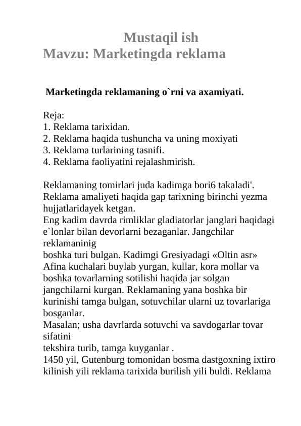 Marketingda reklama