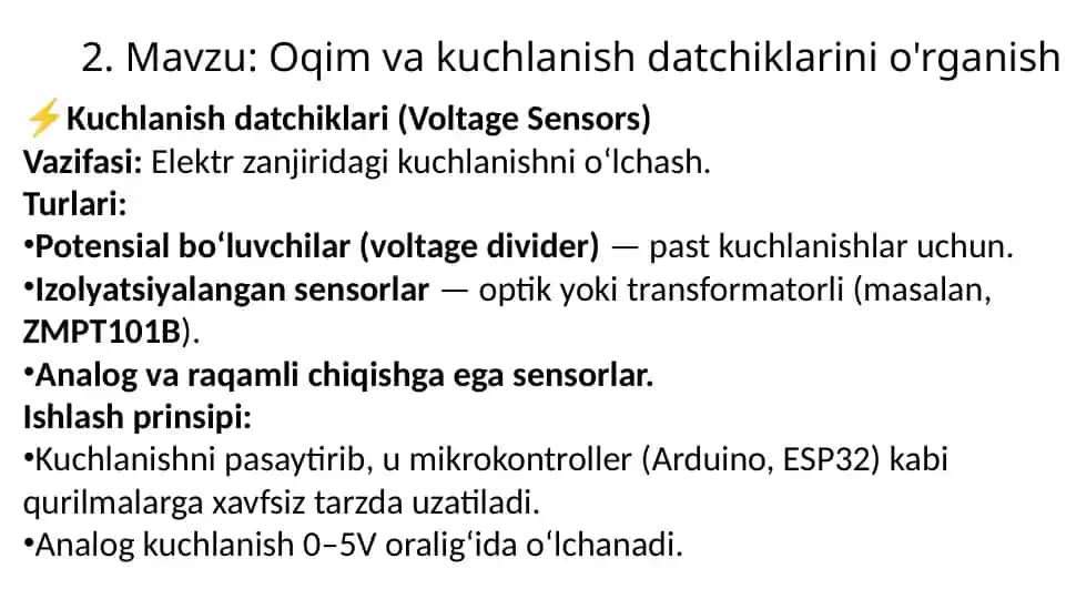 Kuchlanishdatchiklari (Voltage Sensors)