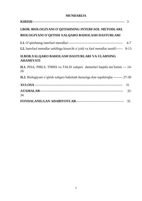 BIOLOGIYANI O`QITISHNING INTERFAOL METODLARI