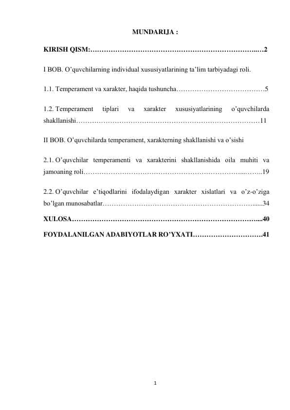 O’quvchilarning individual xususiyatlarining ta’lim tarbiyadagi roli.