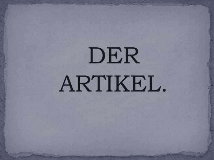 Der Artikel