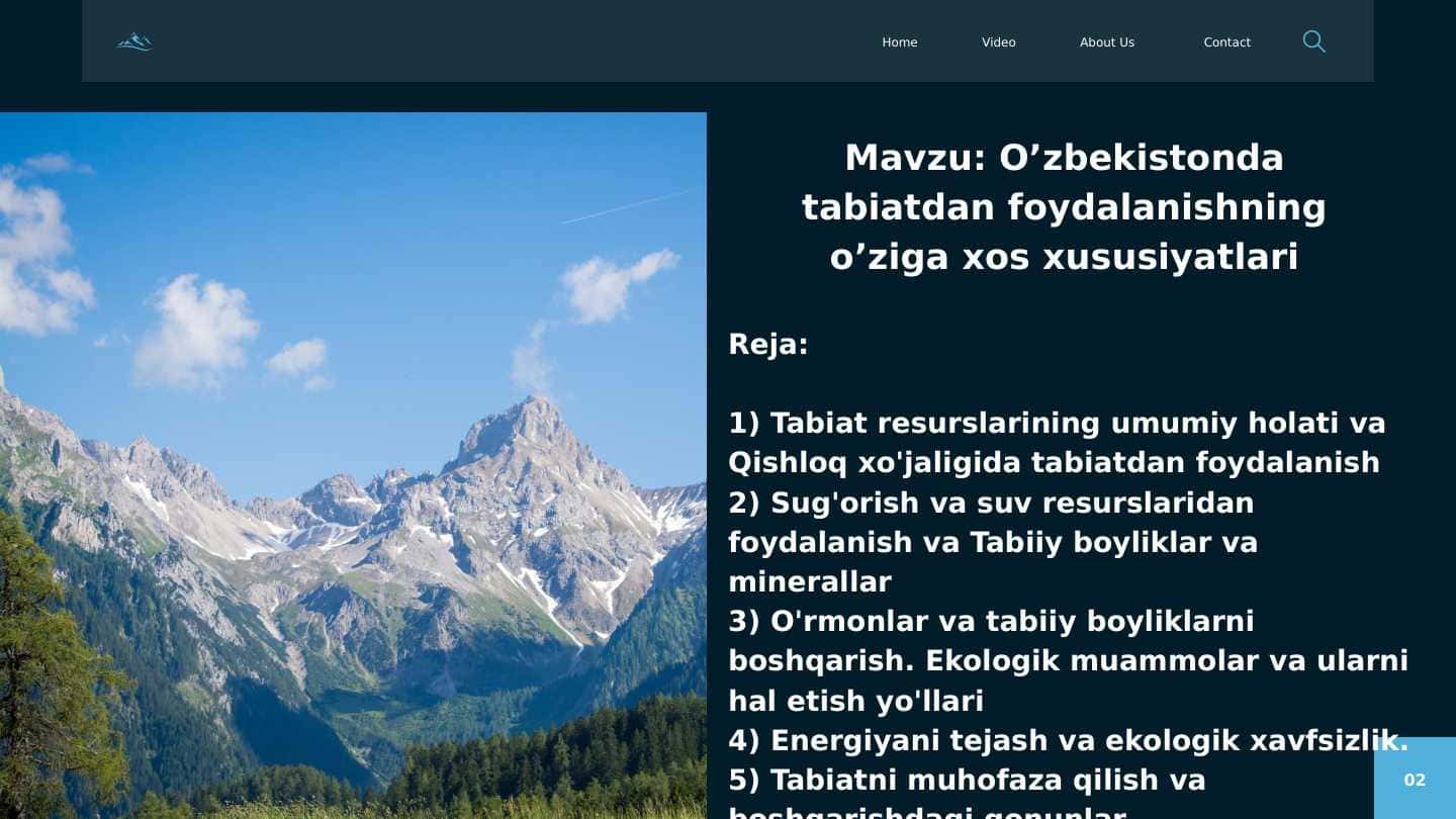 O’zbekistonda tabiatdan foydalanishning o’ziga xos xususiyatlari