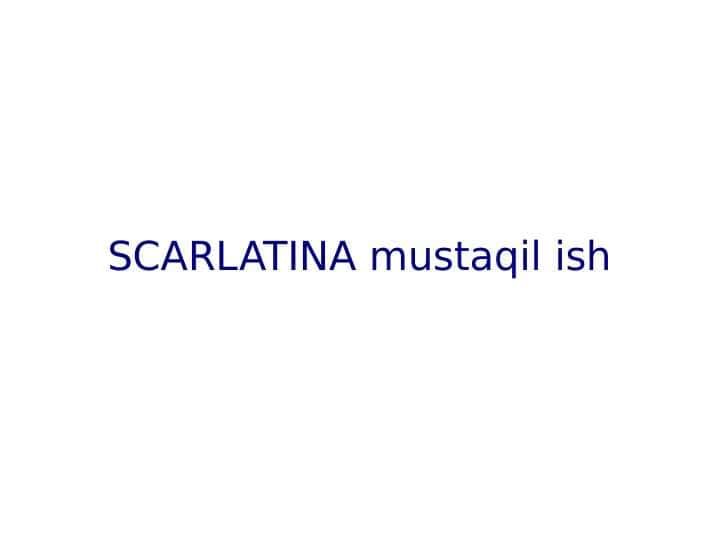 Scarlatina