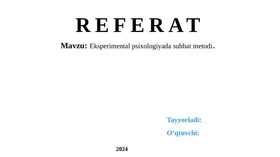 Eksperimental psixologiyada suhbat metodi.