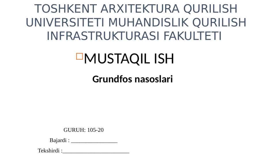 Grundfos nasoslari