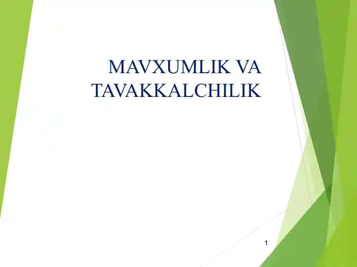 Mavhumlik va Tavakkalchilik