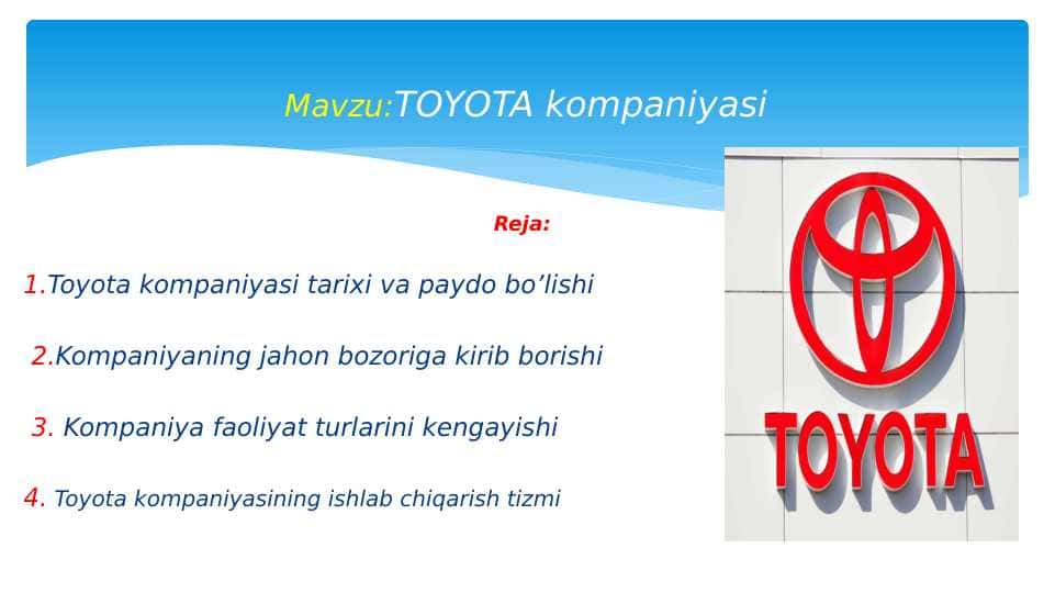 tayota kompaniyasi pptx