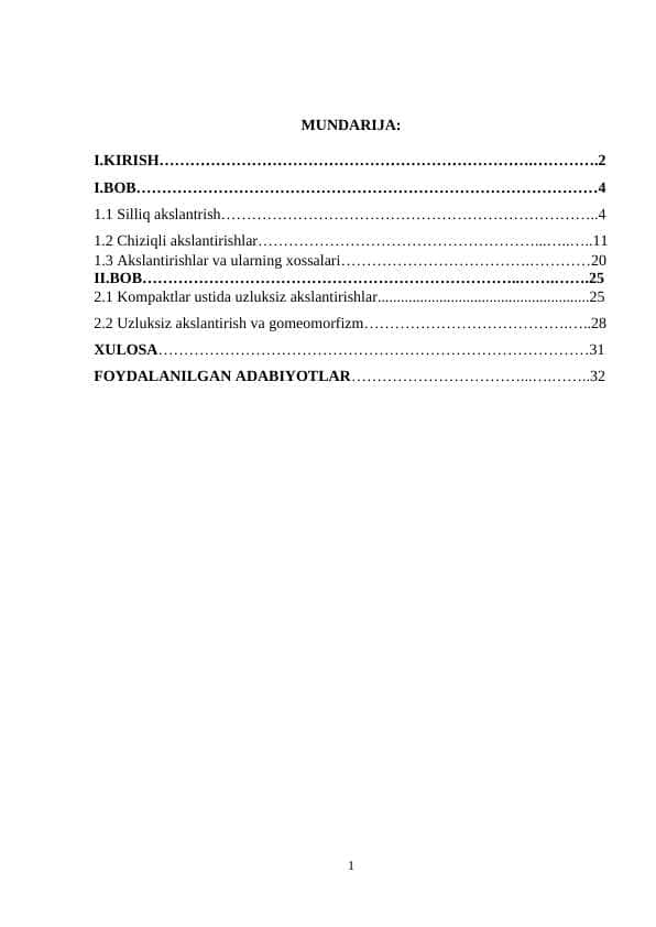 Silliq akslantrishlar