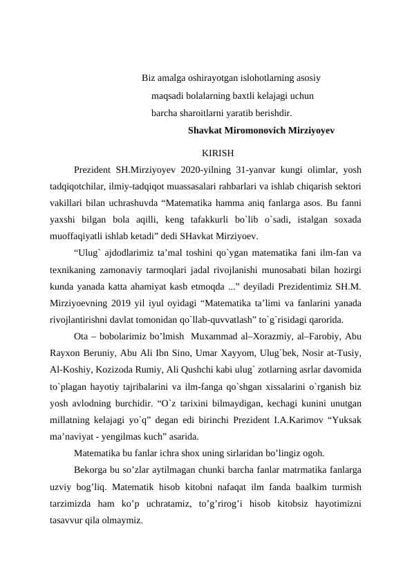 To’g’ri chiziqning burchak koeffitsientli tenglamasi