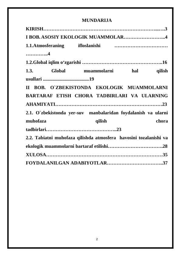 Ekologik muammolar