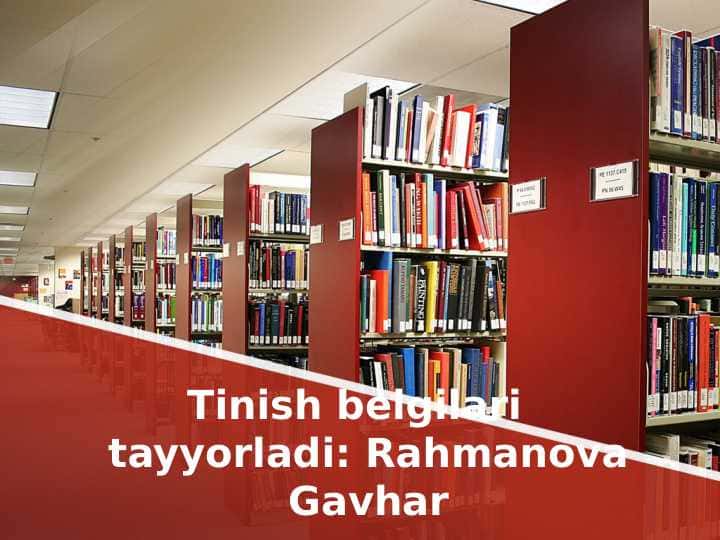 Tinish belgilari
