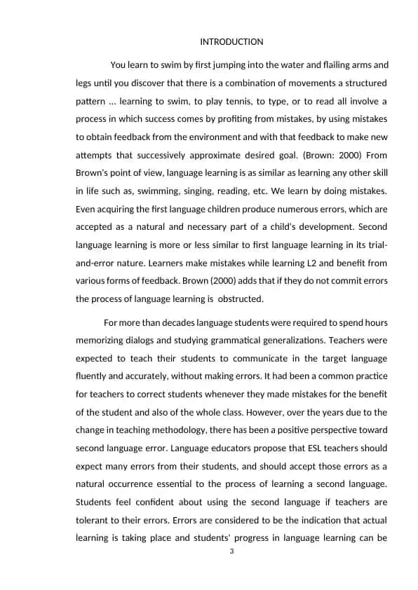 The Correction of Mistakes, ANALYSIS OF ERROR CORRECTION