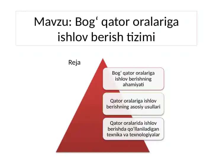 Bog‘qatororalariga ishlov berish