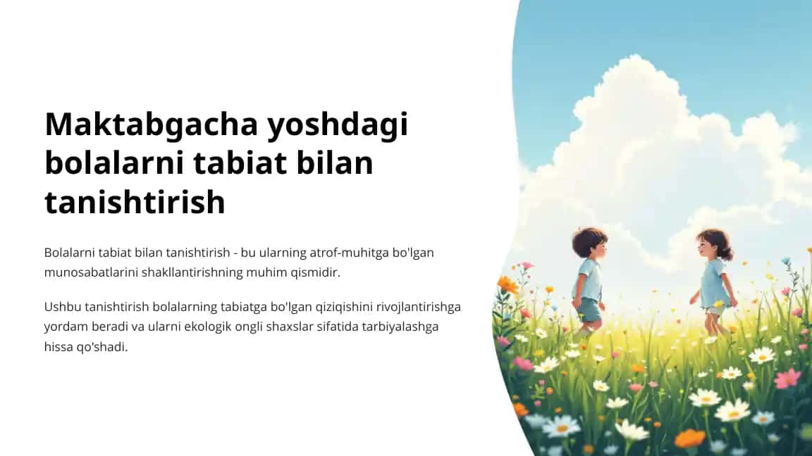 Maktabgacha yoshdagi bolalarni tabiat bilan tanishtirish