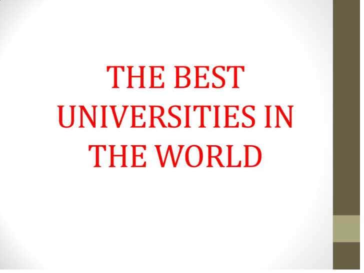 the best universiti in the world