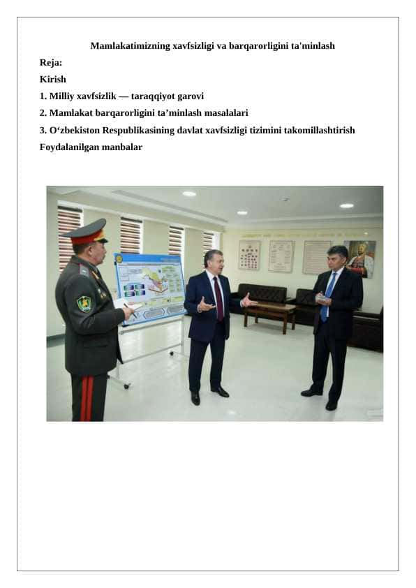Mamlakatimizning xavfsizligi va barqarorligini ta'minlash 24