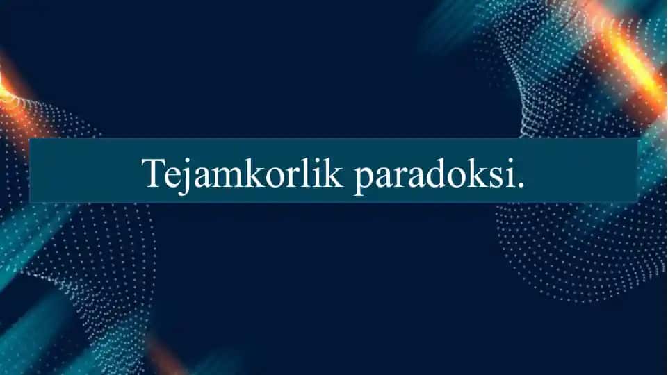 Tejamkorlik paradoksi