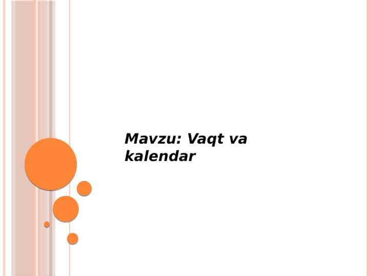 Vaqt va kalendar
