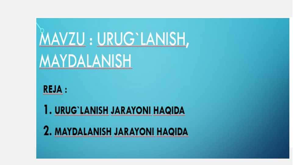 urug`lanish madalanish