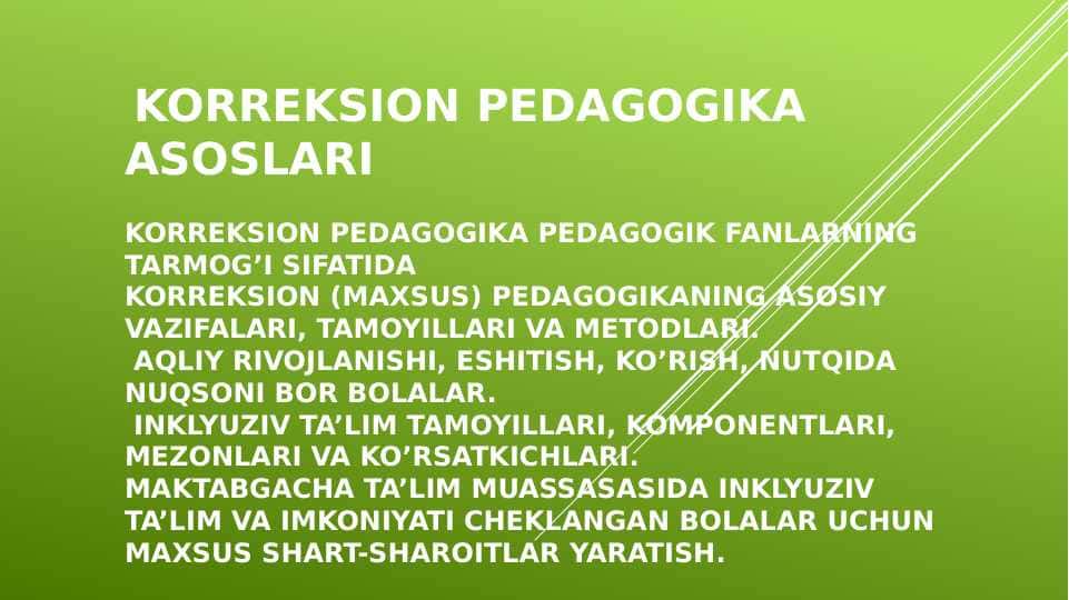 Korreksion pedagogika asoslari