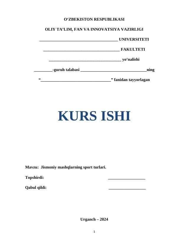 Jismoniy mashqlarning sport turlari