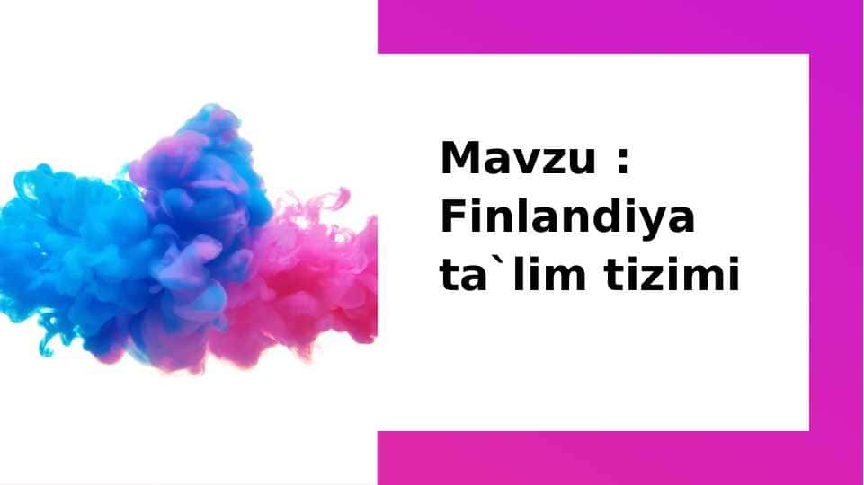 Finlandiya ta`lim tizimi