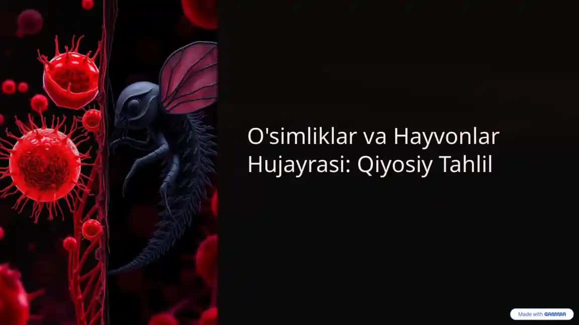 O'simliklar va Hayvonlar hujayrasi