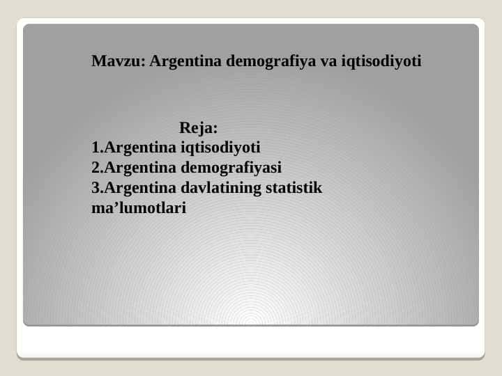 Argentina demografiya va iqtisodiyoti