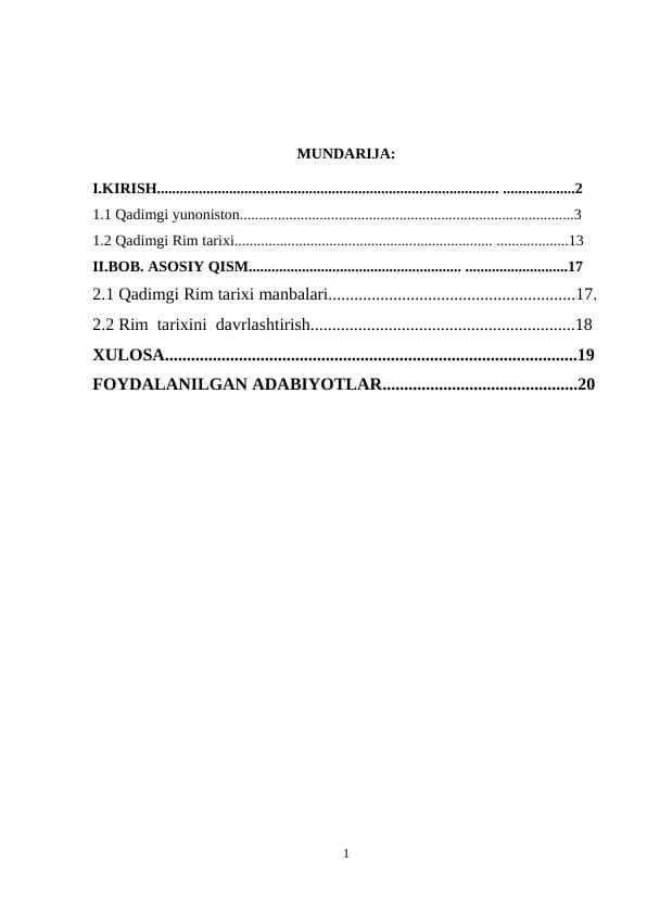 Qadimgi Rim tarixini davrlashtirish