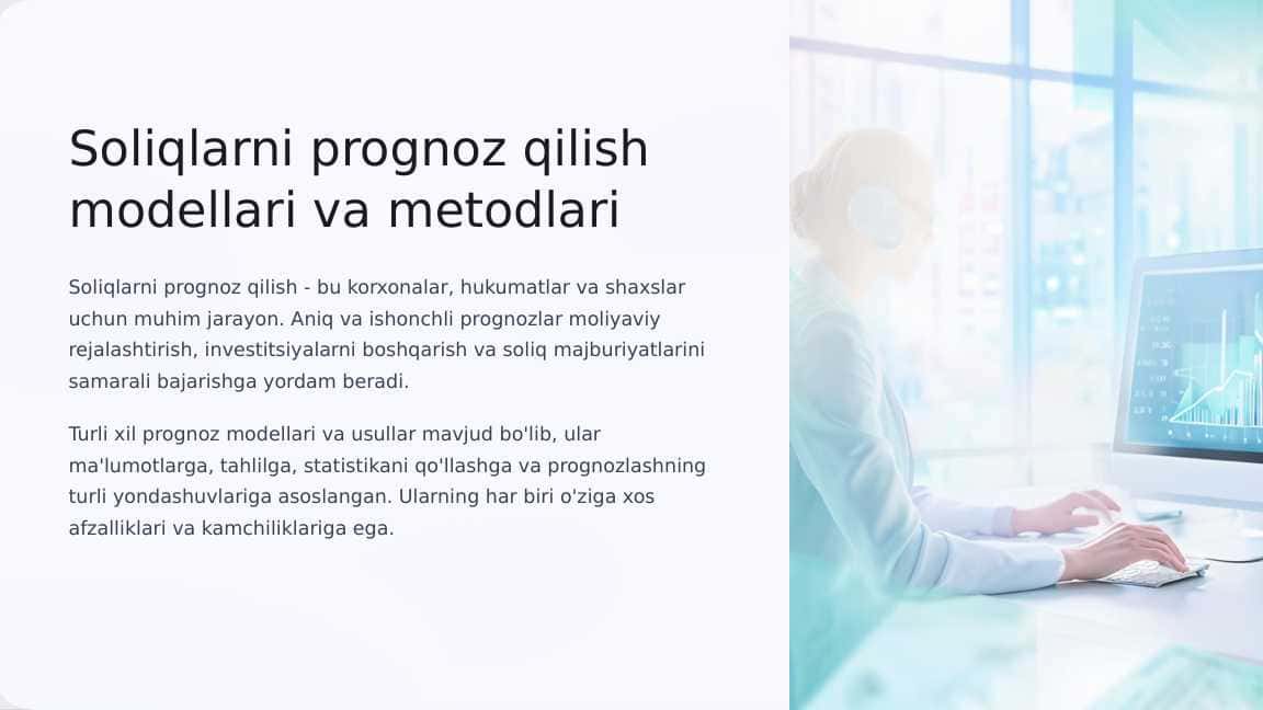 Soliqlarni prognoz qilish modellari va metodlari