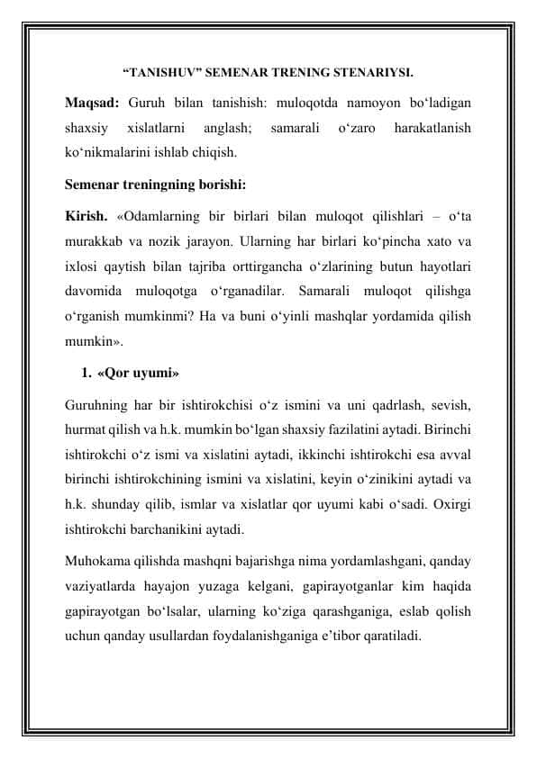 Psixologiyadan trening