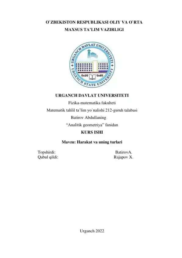 Harakat va uning turlari