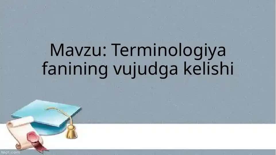 Terminologiya fanining vujudga kelishi