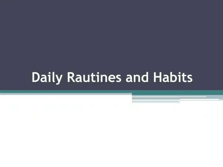 Daily Routines and Habits